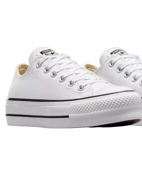 Converse Women's White Low Top Canvas Platform Sneakers